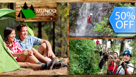 [Image: ¡Paga Q335 en vez de Q675 por Noche de Camping + Canopy + Rappel de Árbol y de Cascada + Paso Comando + Tirolesa Seca + Tirolesa Mojada + Piscina + Columpio Gigante + Caminata a Sendero del Quetzal + 3 Tiempos de Comida en Mundo Perdido!m]