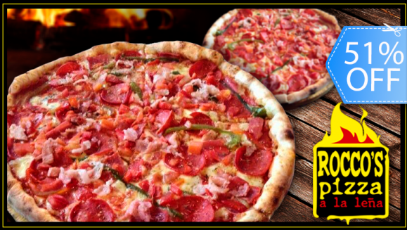 [Image: ¡Comparte con Amigos o Familia! ¡Paga Q89 en lugar de Q180 por 2 Pizzas Grandes a Elección en Rocco´s Pizza!m]