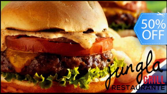 [Image: ¡Paga Q99 en lugar de Q199 por 2 Combos de Hamburguesas Premium de Lomito con Papas Fritas + 2 Bebidas en Jungla Grill!m]