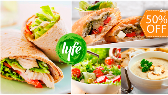 [Image: ¡Paga $10 y Consume $20 en todo el Saludable y Delicioso Menú de Lyfe!m]