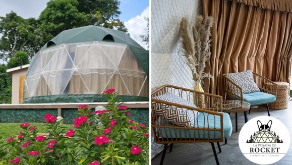 [Image: ¡Glamping en Domo de Lujo! ¡Paga $90 en Lugar de $150 por Estadía Para 2 Personas en Domo Totalmente Equipado Con: Cocina, Baño Privado, Cama Doble, Aire Acondicionado, Jacuzzi, Áreas Para el Descanso y Más!m]