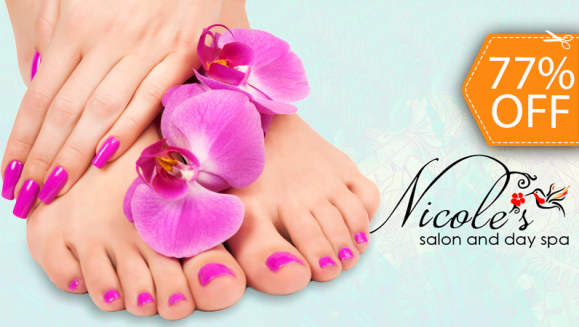 [Image: ¡Paga $12 en lugar de $52 por Manicure Spa + Pedicure Spa + Maquillaje Permanente OPI en Manos y Pies en Nicole´s Salon and Day Spa!m]