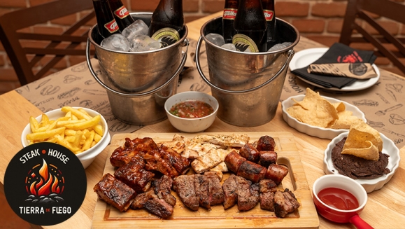[Image: ¡After Office! ¡Paga Q299 en Vez de Q500 por Parrillada Mixta de 2 Lb que Incluye: Puyazo o Lomito + Costilla de Cerdo BBQ + Filete de Pollo + Chorizo Argentino + Chimichurri + Chirmol + 2 Acompañamientos a Elección + 1 Cubetazo de 6 Cervezas Gallo!m]