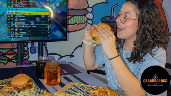[Image: ¡Aquí la Diversión Se Sirve Junto Con Tu Comida! ¡Paga $13 en Lugar de $20.90 por 2 Hamburguesas de Carne "Mario" + 2 Papas + 2 Sodas + 1 Hora de Juego de Nintendo Switch, PS5 y XBOX!m]