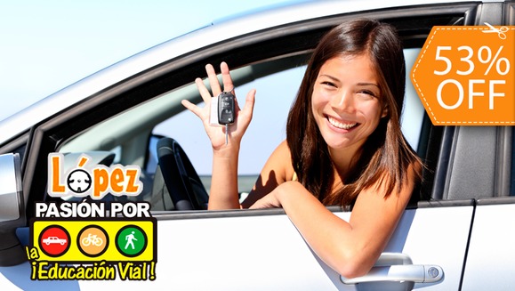 [Image: ¡Paga $55 en lugar de $118 por 12 Clases Prácticas + 5 Clases Teóricas + 2 Instructorías de Mecánica Básica + Preparación para Exámenes de Licencia en Escuela de Manejo López!m]