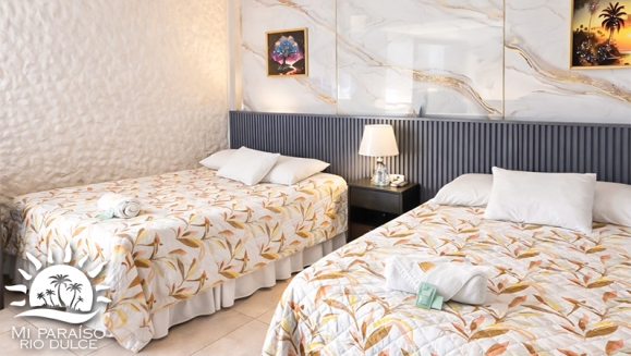 [Image: ¡Paga Q599 en Lugar de Q1,000 por Estadía Para 2 Personas en Río Dulce: Habitación Sencilla con Cama Matrimonial y A/C + Ducha y Baño Privado + 2 Desayunos + Piscinas + Ingreso a Museo!m]