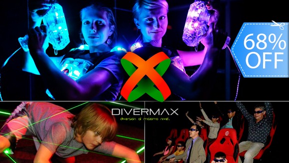 [Image: ¡Paga Q80 en vez de Q250 por 1 Día de Diversión para 2 Personas con 2 Brazaletes de Uso Ilimitado en las Atracciones Láser Tag, Láser Maze y Cinema 7D en Divermax!m]