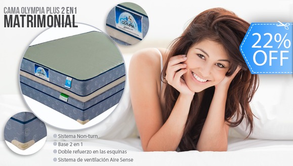 [Image: ¡Descansa como un Rey! ¡Paga Q1,725 en lugar de Q2,199 por Cama Matrimonial marca Olympia Soñadora Plus 2 en 1, Tela Antideslizante, 9 Puntos de Soporte y Más + Entrega a Domicilio Gratis!m]
