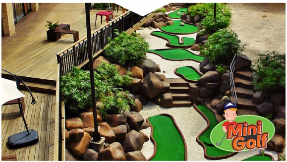 [Image: ¡Paga Q45 en lugar de Q125 por Pase hasta para 5 Personas para Jugar Mini-Golf en The Shops At Muxbal!m]
