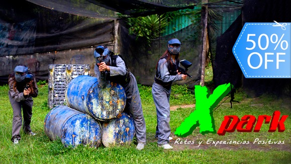 [Image: ¡Paga Q138 en vez de Q275 por Día de Diversión Extrema con Paintball para 2 que Incluye: Entradas al Parque + 200 Paintballs + Equipo de Seguridad: Máscara, Chaleco y Marcadora +Tanque de Aire + Uso del Campo + 2 Combos de Pizza y Bebida!m]