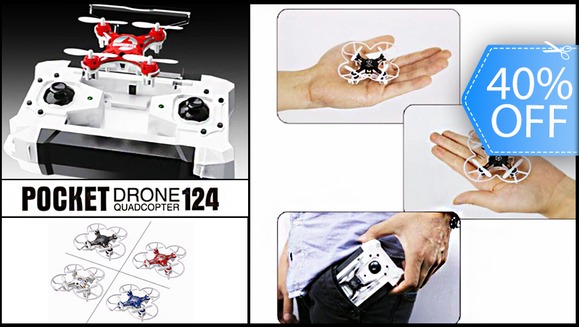 [Image: ¡Paga Q299 en lugar de Q500 por Pocket Drone Quadcopter 124 + Control Remoto!m]