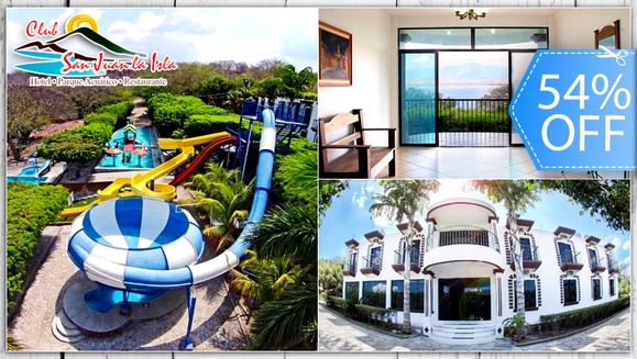 [Image: ¡Paga Q320 en lugar de Q700 por Estadía en Habitación Doble para 2 Adultos y 2 Niños + Ingreso al Parque Acuático + Uso de Lanchas con Pedales + Impuestos Incluidos y Más!m]