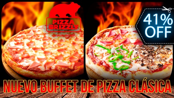 [Image: ¡Regresa Pizza Grizzly! ¡Paga Q29 en lugar de Q49 por NUEVO BUFFET DE PIZZA CLÁSICA  en Todos los Restaurantes Temáticos!m]