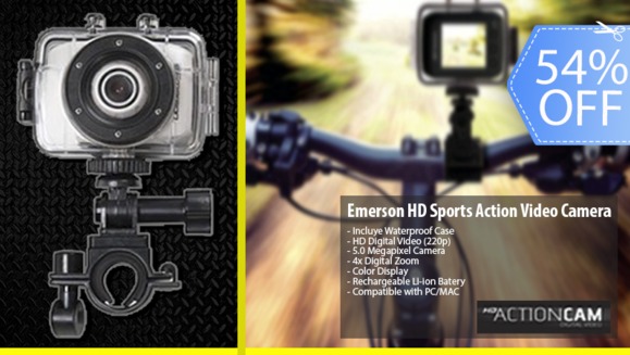 [Image: ¡Paga Q299 en lugar de Q650 por Video Cámara de Acción EMERSON PRO con Protector Contra Agua, Abrazadera para Bicicleta o Moto y Casco, Pantalla a Color, Batería Recargable y Más!m]