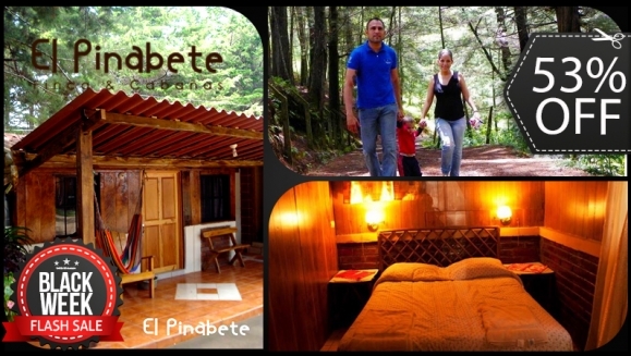 [Image: ¡Paga $55 en vez de $116 por Estadía de 1 Noche para 4 Personas + 4 Desayunos + Plato de Bocas a Elección + 4 Cafés + 1 Tour en el Bosque + Fogata Nocturna y Más! ¡Solo 35 Cupones Disponibles!m]