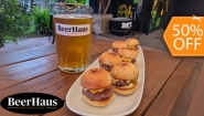 [Image: ¡Salida de Amigos en BeerHaus! ¡Paga $15 en Lugar de $30 por 1 Pichel  de Cerveza Artesanal (60 Oz) + 1 Orden de 6 Mini Hamburguesas!m]