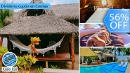 [Image: ¡Escapada Perfecta a la Playa! ¡Paga Q375 en Vez de Q850 por 1 Noche para 2 Personas en Cabaña Tipo Hawaii con Baño Privado o Habitaciones Dobles con Baño Privado + 2 Desayunos + Uso de Instalaciones: Piscina, Hamacas y Más!m]