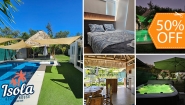 [Image: ¡Disfruta la Playa en Isola Beach House, Costa del Sol! ¡Paga $125 en Lugar de $250 por Estadía de 1 Noche Para Hasta 9 Personas en Casa Totalmente Equipada, Disponible Solo de Lunes a Viernes!m]