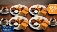 [Image: ¡El Antojo Salvadoreño No Tiene Horario! ¡Paga $12 en Lugar de $23 por 4 Desayunos Típicos + 4 Cafés con Refill! ¡Disponibles Todo el Día!m]