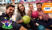 [Image: ¡VENTA FLASH del 30 de Junio al 7 de Julio! ¡Paga $13 en Lugar de $26.25 por 1 Hora de Boliche para 5 Personas + Alquiler de 5 Pares de Zapatos!m]