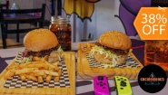 [Image: ¡Aquí la Diversión Se Sirve Junto Con Tu Comida! ¡Paga $13 en Lugar de $20.90 por 2 Hamburguesas de Carne "Mario" + 2 Papas + 2 Sodas + 1 Hora de Juego de Nintendo Switch, PS5 y XBOX!m]