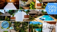 [Image: ¡Escapada Perfecta a la Playa! ¡Paga Q349 en Lugar de Q850 por 1 Noche para 2 Personas en Cabaña Tipo Hawaii con Baño Privado o Habitaciones Dobles con Baño Privado + Snacks de Desayuno + Uso de Instalaciones: Piscina, Hamacas y Más!m]
