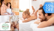 [Image: ¡Día de Spa Ilimitado para 2! ¡Paga Q299 en Lugar de Q660 por Día de Spa con Circuito de Sauna Húmedo y Baño de Vapor + 30 Minutos de Masaje Corporal + 2 Exfoliaciones Corporales + 2 Mascarillas + Bebidas a Elección: 2 Gaseosas o 2 Cervezas y Más!m]